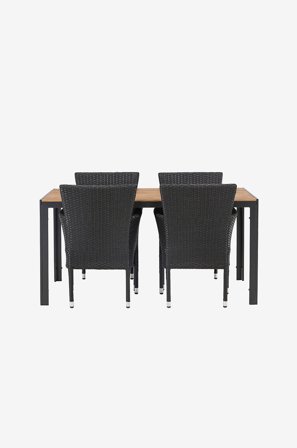 Venture Home - Spisegruppe Break med 4 spisebordsstole Malina - Natur - Spisegrupper - Fra Homeroom