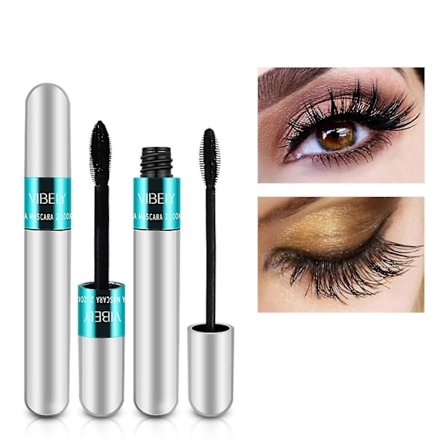 2 i 1 Vibely Mascara 5x lengre vanntett kosmetikk for naturlig forlengelse og fortykning uten klumping 4d silkefiber mascara
