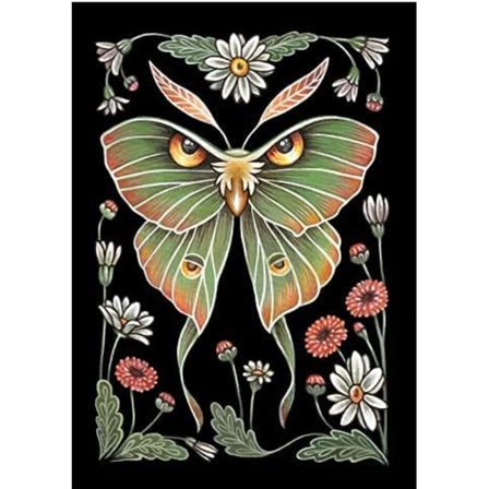 Diamantmalingssett for voksne, 5D diamantmaling Luna Moth,