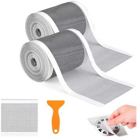 ING Dusjhårfelle Pakke med 2 10cm x 10m Forhindrer Tilstoppelse Dusjhårfelle Vaskesil Avløpssil PVC-nett Badekar Balkong Vaskerom