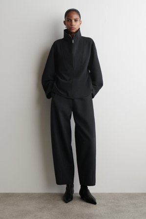 COS Women's Barrel-Leg Trousers in Grey