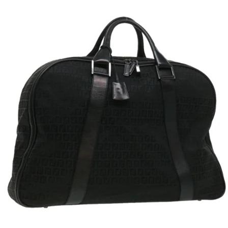 Fendi Vintage, Pre-owned Canvas travel-bags Zwart, unisex, Maat:ONE Size,leer