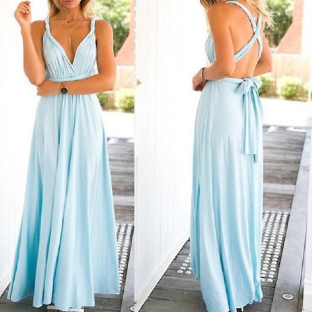 Sexy kvinner Multiway Wrap Cabriolet Boho Maxi Club Rød kjole Bandasje Lang kjole Fest Brudepiker Infinity Robe Longue Femme