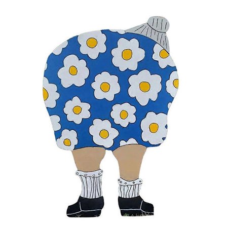 Havepynt Udendørs Gammel Dame Der Bukker Sig Ned, Haveskilt Udendørs Plænekunst Dekoration (Fww)