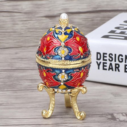 Vintage emaljeret påskeæg Diamante smykkeskrin Nipsgenstand Dekoration Gave