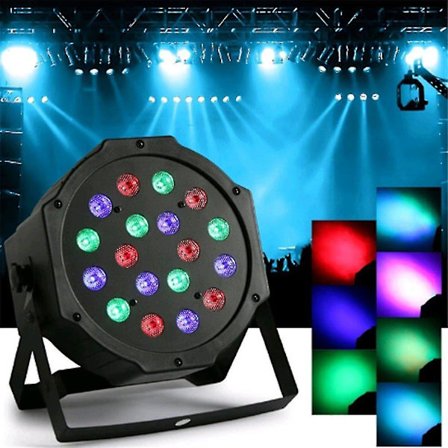 18W 18LED RGB Scene Lys 6 Kanaler Party DJ Klubb