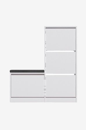 Hanah Home - Kenkäkaappi Dude - Valkoinen - Kenkäkaapit - - Homeroom