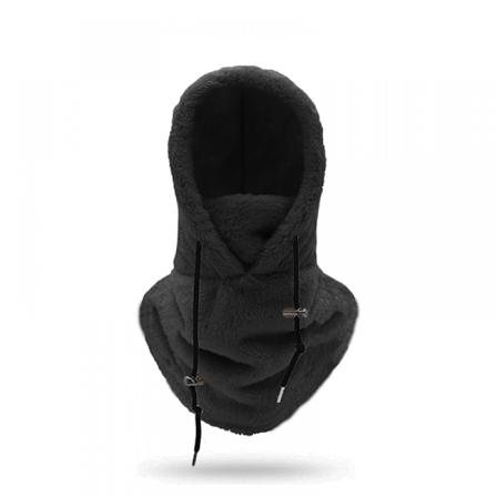 Sherpa Huppu Ski Mask Talvi Balaclava Kylmä Sää Tuulenpitävä Säädettävissä Lämmin Huppu Peite Hattu Lippis Huivi-Täydellinen Black