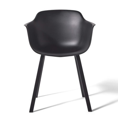 Ariel Esszimmerstuhl Schwarz Einfarbig Modern Schalenstuhl mit Armlehnen, ergonomisches Design für hohen Sitzkomfort, stabil und robust, 79cm