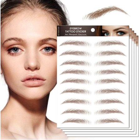(Brun) 10 Ark Vattentäta Ögonbryns Tattoo-klistermärken (Stil 5)