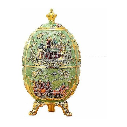 Fabergé-ägg, kejserligt Fabergé-ägg Fabergé-ägg påskägg handmålat emalj Fabergé-ägg ask tandpetare ask (spire röd slott), 7*7*15cm