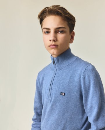 Lexington Freddy Half-Zip Tröja, blå melange