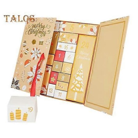 Jul Adventskalender Tom Låda Set 2024 DIY Nedräkningskalender Fyllbara Lådor 24 Dagar Gör Fyll Din Egen Adventskalender med Lådor gyllene