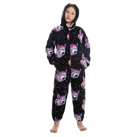 Barn Onesie Pyjamas Søtt Mønstertrykk Glidelåslukking Unisex Hette Fluffy for Vinter Høst Type 1-FA- Type 1 140