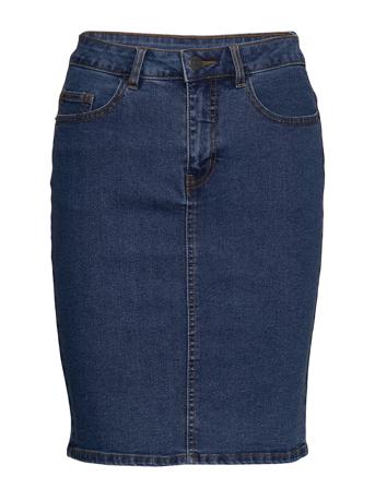 Vmhot Nine Hw Dnm Pencil Skirt Ga Polvipituinen Hame Sininen Vero Moda