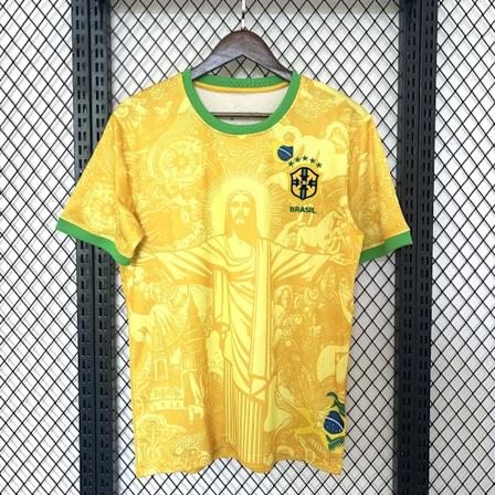 Sæson 2425 Brasilien Special Edition Trøje Thai Version Kortærmet Fodboldtrøje Hurtigtørrende Åndbar Sportsbeklædning M