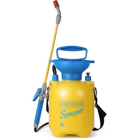 Tryckspruta, 3L Trädgårdsspruta med Säkerhetsventil, Bekväm Slip-On, Justerbar Rem, Spruta för Trädgårdsarbete, Gödsling och Rengöring