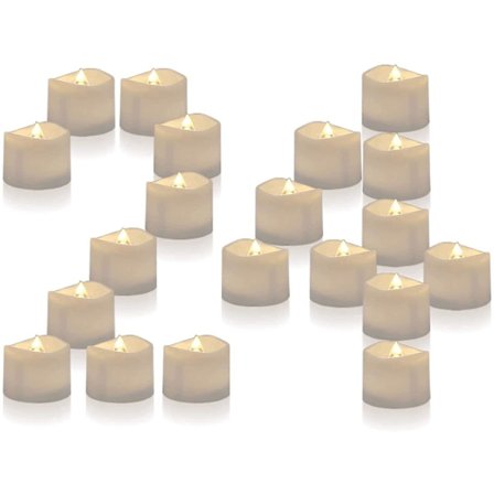 LED-fyrfadslys, flammeløse varmhvide blinkende pærer, velegnet til bryllupper, spiseborde