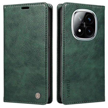 YIKATU YK-006 Magneettisuljettava Nahkainen Litsi-kuvioitu Puhelinkotelo Xiaomi Redmi Note 14 5G:lle