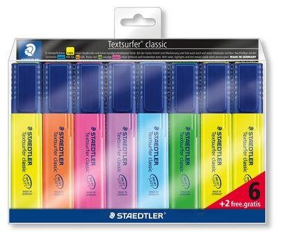 Staedtler Overstrykningspenn Textsurfer assortert (6+2)