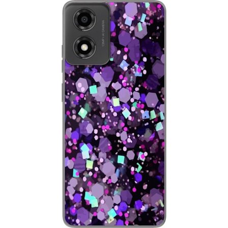 Kompatibelt Mobilskal till Motorola Motorola Moto E14 Lila Glitter