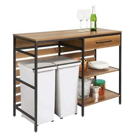 Rootz Kommode Køkkenø - Entreskab - Køkkenskab - Rummelig opbevaring - Robust metalramme - Justerbare fødder - 120 cm x 90 cm x 45 cm