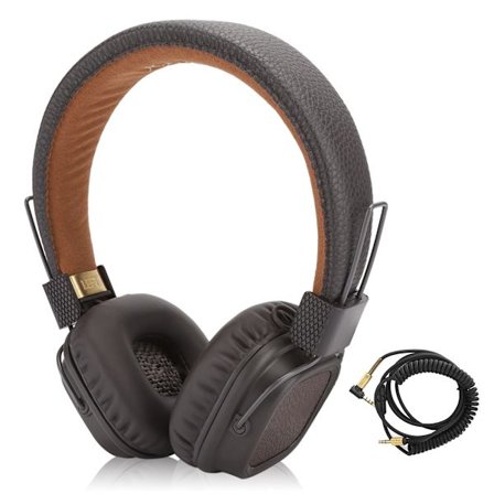Høy kvalitet holdbar bærbar myk øretelefon kablet sammenleggbar på-øret hodetelefon musikk headsetBrun