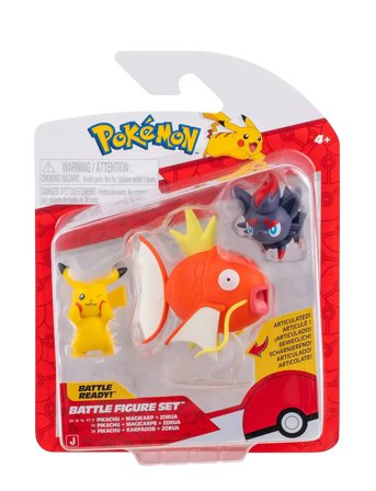Pokemon Pokemon Battle Figure 3 Pk Pikachu/Magikarp/Zorua - Multi/patterned - ONE SIZE