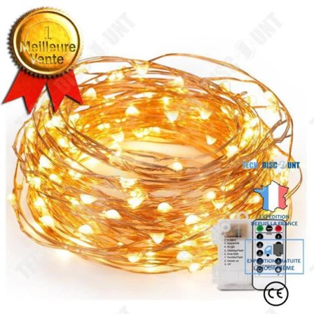Ljusgirlang - TD - 10M - 100 Mikro LED - Varm vit - Fjärrkontroll - Vattentät IP 65