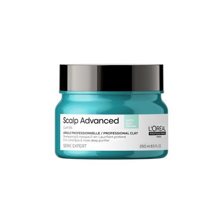 L'Oréal Professionnel SERIE EXPERT New Scalp Advanced 2-in-1 Deep Purifier Clay Anti-Oiliness 250ml - Maschera Purificante Capelli