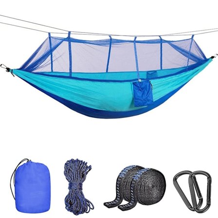 Camping-riippumatto hyttysverkolla - Erittäin kevyt ja kestävä kaksinkertainen/yksinkertainen matkariippumatto 660 paunan kapasiteetilla 