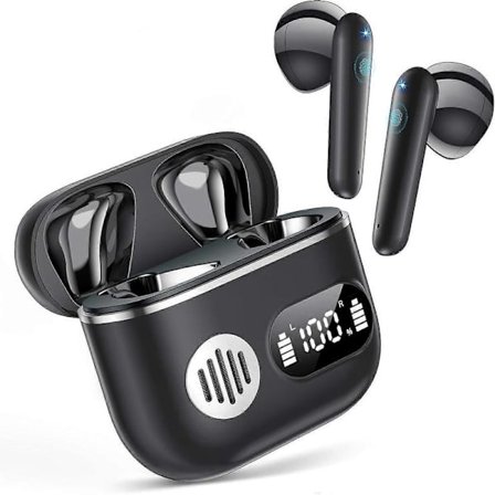 Sport Bluetooth Hörlurar Stereo Hörlurar med ENC Mikrofon Trådlösa Hörlurar In-Ear, Vit