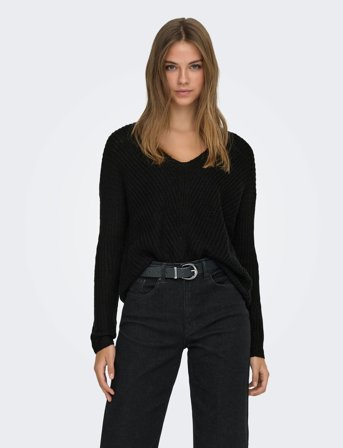 JDY Jdynew Megan L/S Pullover Knt Noos - Black - M