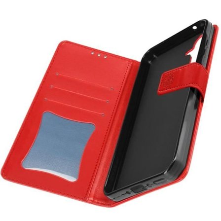 Red Mandala Flowers -lompakkokotelo Samsung Galaxy A35 5G:lle - AVIZAR - Puolijäykkä - Läppä - Kiiltävä