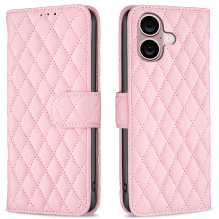 SKALO iPhone 16 Plus BINFEN COLOR Tikattu Lompakko - Pinkki
