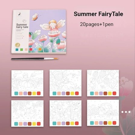 20 ark Kreativ akvarel malebog til børn Eventyr Dyreblomster Gouache Graffiti Tegning Billede Børn gør-det-selv-legetøj