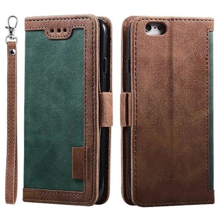 Til iPhone 16e Etui RFID-blokerende Pung Støtteben Læder Telefon Cover Multicolor Grøn