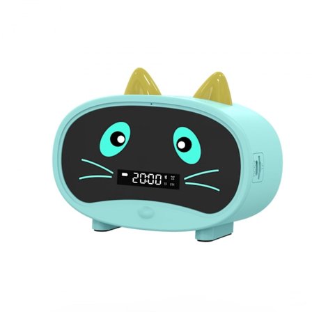 JUSTUP Sömnträningsklocka Väckarklocka Trådlös Bluetooth-högtalare Väckarklocka Bärbar Söt Stereo för Barn Flickor Pojkar Sovrum --- Grön B