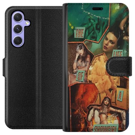 Yhteensopiva Lompakkokotelo Samsung Galaxy A54 Taylor Swift Elämä Showgirlina - Kultainen Showgirl Hattu ja Glamourilla