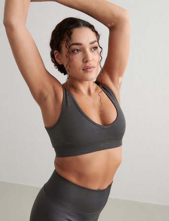 aim ́n Shape Seamless Deep Cut Bra - Grey - L
