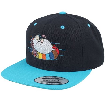 Iconic - Svart snapback Keps - Summer Unicorn Black/Teal Snapback @ Hatstore
