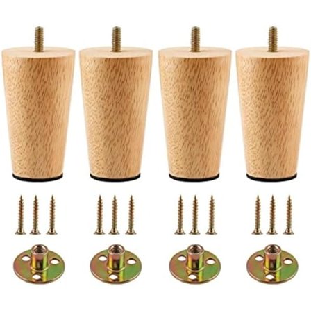 10CM Massiva Trä Möbelben, Trä Soffa Ben, Trä Möbelben för Soffa, Ottoman, Byrå och Skåp i Mid-Century Stil