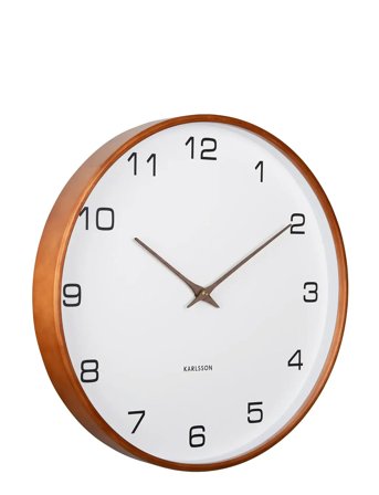 KARLSSON Wall Clock Acento Wood Moss Green - White - Ø 40 CM