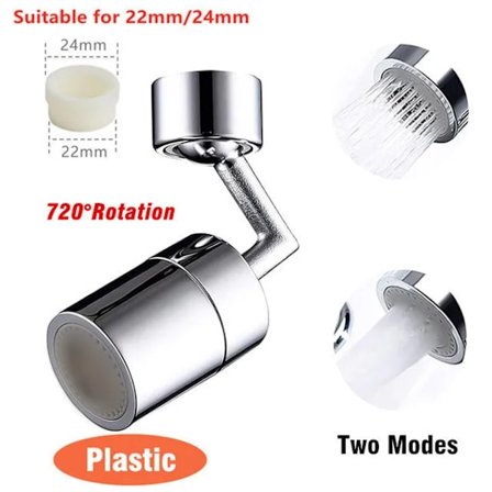 Ny 1080° Universal Rotation Faucet Sprayer Huvud För Tvättställ Faucet Extender Splash Bubbler Munstycke Kitchen Tap 22/24 Adaptor 720 dual mode