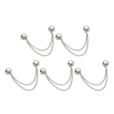 5 stk. Magnetiske Clips til Bukser, Magnetiske Spænder med Kæde, Multifunktionelle Tøjlukninger, Magnetiske Pins til Sjal, Cardigan, Manchet, Kant