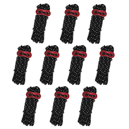 10 stk Reflekterende Teltsnor, 4m Nylon Reflekterende Teltsnor Med Aluminiumsjustering, For Utendørs Camping, Fotturer, Markise, Teltet, Osv