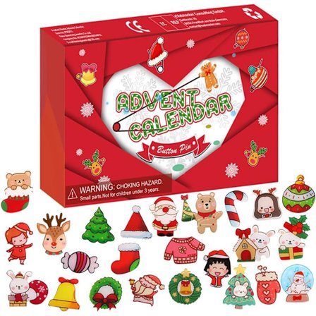 Julkalender för Barn 2022 - 24 Dagar Julnedräkningskalender med 24 st Julbroscher - Presenter till Pojkar och Flickor
