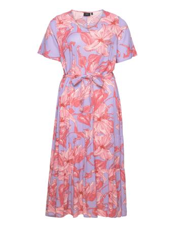 Vwisma, S/S, Midi Dress Knelang Kjole Lilla Zizzi*Betinget Tilbud