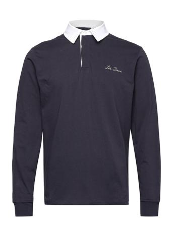 Collin Rugby Ls T-Shirt Polos Long-sleeved Blå Les Deux
