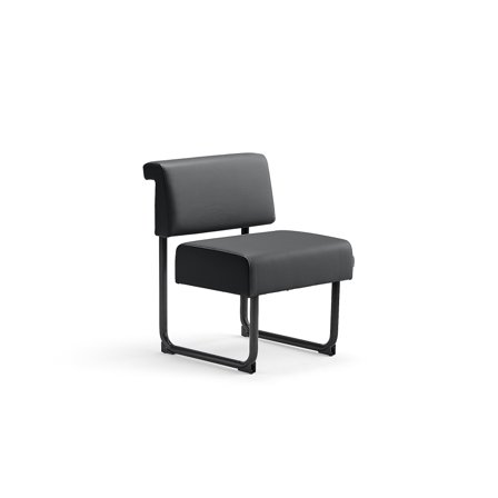 Sofa START, 600 mm, Kunstleder anthrazit/schwarz